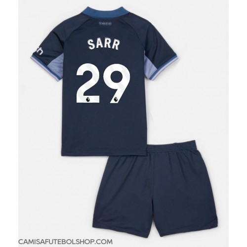 Camisa de time de futebol Tottenham Hotspur Pape Matar Sarr #29 Replicas 2º Equipamento Infantil 2023-24 Manga Curta (+ Calças curtas)